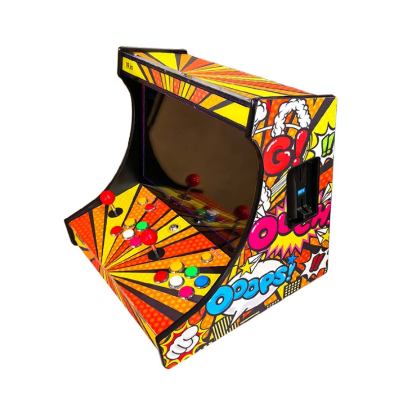 Fruit Slot Machine - 19インチ液晶バートップ、2人用アーケードビデオゲーム機、SAGA PANDORA DX 26800 in 1、コインメカニズム付きジョイスティックボタンバートップ