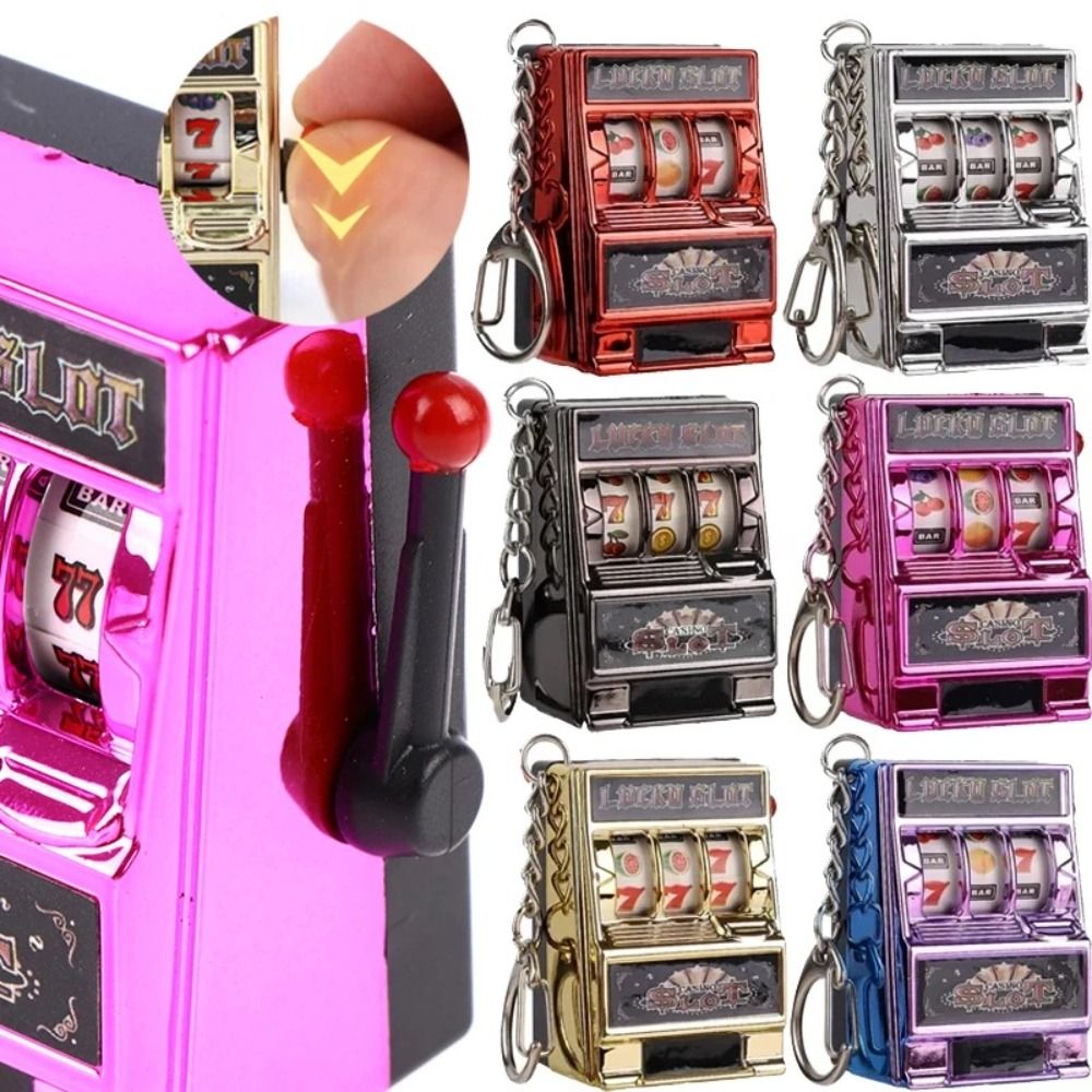 Fruit Slot Machine - 高品質ストレス解消キーホルダー コイン式ゲーム フルーツスロットマシン ミニラッキージャックポットギフト