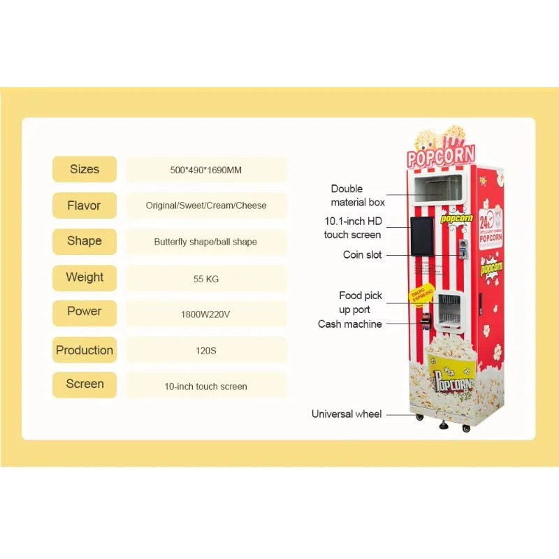 業務用カスタマイズ新型自動ポップコーン製造販売機（映画館/バ - Popcorn Vending Machine のレビューと価格